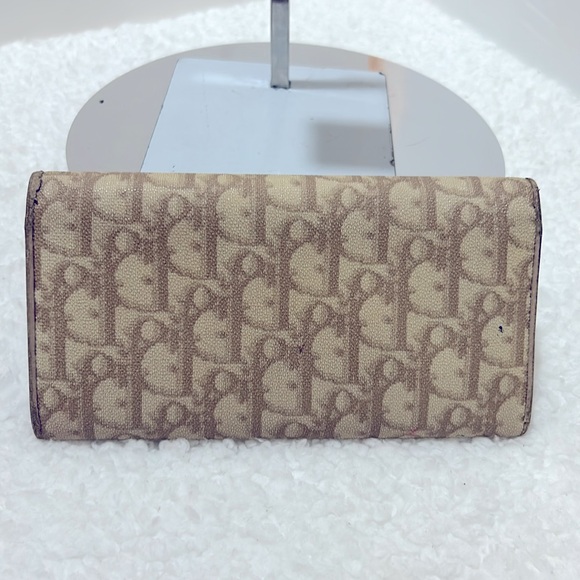 EUC Christian Dior John Galliano Vintage Beige Trotter Monogram Logo Wallet - Picture 6 of 14